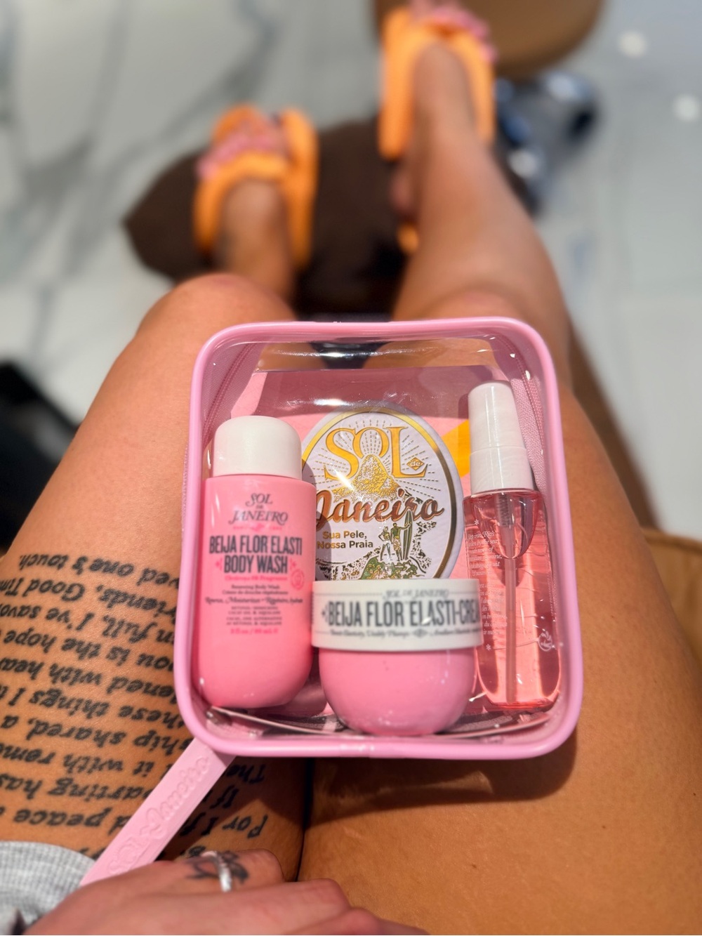 Sol de Janeiro Pink Bella Flor ElastinTravel Bag